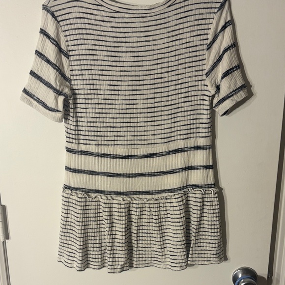 Altar'd State Black and White Striped Peplum Top - Picture 3 of 3